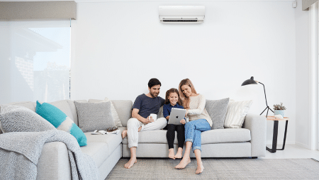 Family enjoying cool air with our heat pump services in North Vancouver